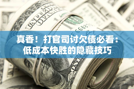 武汉真香！打官司讨欠债必看：低成本快胜的隐藏技巧